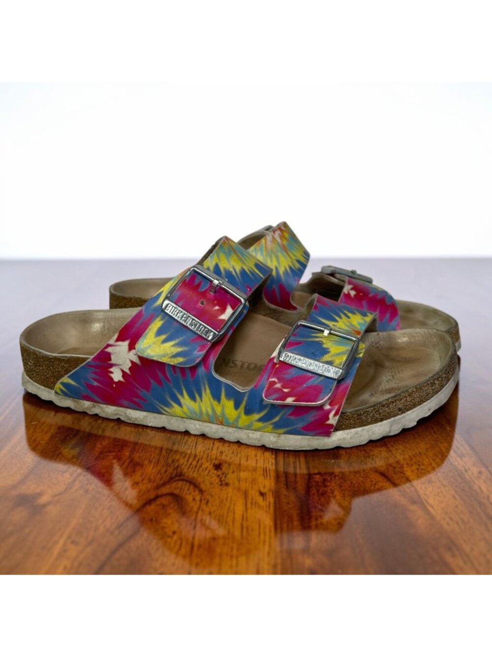 Birkenstock Arizona Tie-Dye Double Strap Sandals EU 39 US 8/8.5 Womens Cork Sole